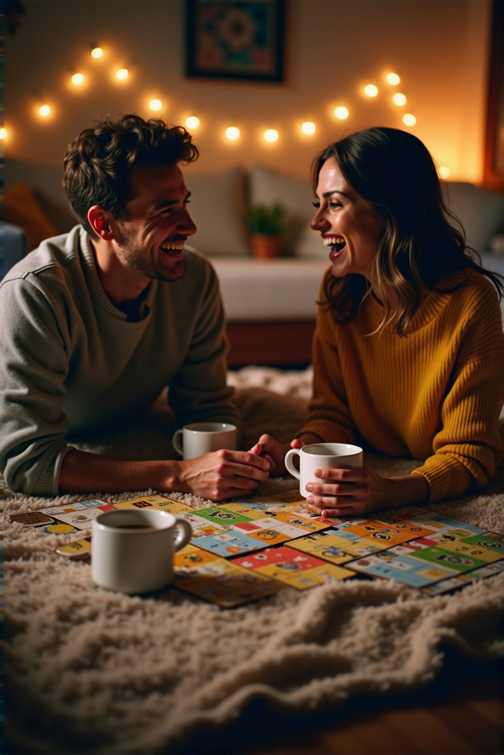 Friends enjoying a cozy game night with personalized touches.