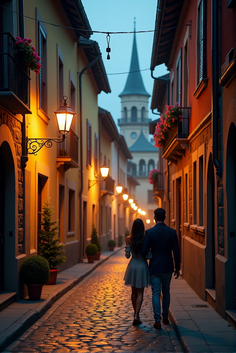 Charming view of historic city streets during a stroll.